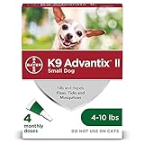 K9 Advantix II Flea and Tick Prevention for Small Dogs 4-Pack, 4-10 Pounds