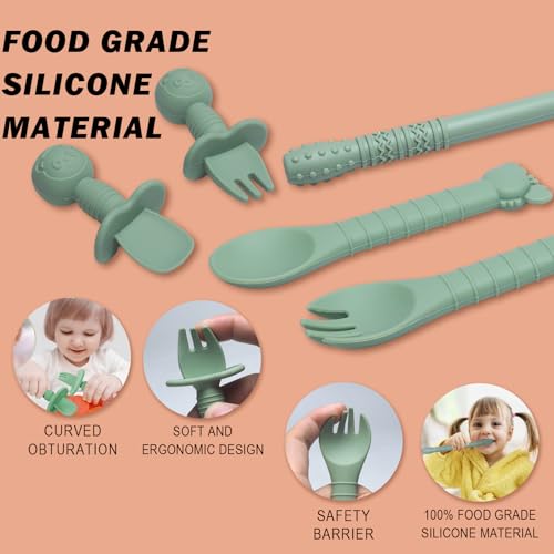 Coffret repas bebe vert pour apprendre à manger seul durant le sevrage