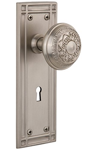 60% Off Discount Nostalgic Warehouse Mission Plate with Keyhole Egg and Dart Knob, Mortise - 2.25", Satin Nickel