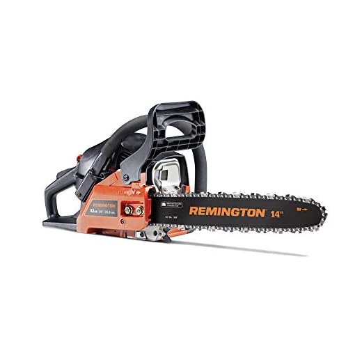 Remington 41AY4214983 RM4214CS 42cc Full Crank 2-Cycle Gas Powered Chainsaw 14-Inch Bar, Automatic Oiler, and Low Kickback Chain, 42cc-14-Inch, Orange