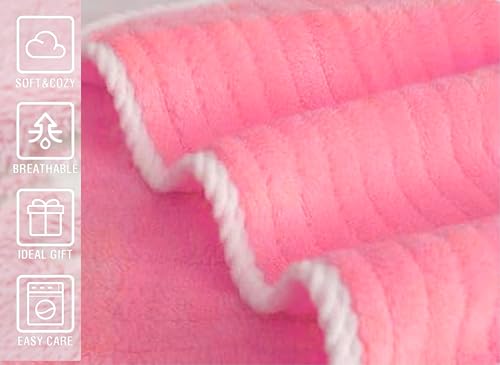 Image of DIVYAM Kids Bath Towel - 425 GSM Soft Microfiber Towel for Newborns, Toddlers & Kids - Lightweight & Absorbent - Cute Bear Design - Deep Pink Color - 120 x 60 CM - Set of 1