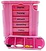 Produktbild Tablettenbox 7 Tage Medikamentenbox Pillenbox Rosa-Pink - Pillen-Tabletten-Dose Medikamentendispenser Wochendosierer Woche 4-Fächer für Morgens Mittags Abends Nachts 1 Stück