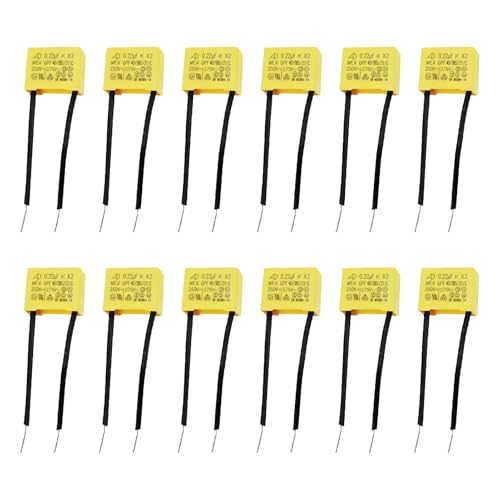 12 Pezzi Condensatori di Sicurezza, Condensatore Polipropilene 0,22µF 275V X2 per LED, Soppressione Interferenze per Lampadine LED, Riduzione Sfarfallio e Disturbi Elettromagnetici 12 Pezzi Condensatori di Sicurezza, Condensatore Polipropilene 0,22µF 275V X2 per LED, Soppressione Interferenze per Lampadine LED, Riduzione Sfarfallio e Disturbi Elettromagnetici