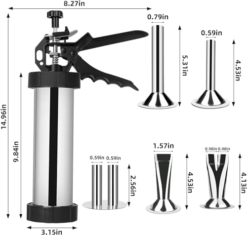 Professional Beef Jerky Gun Kits Stainless Steel Jerky Maker - Jerky Maker Jerky Cannon Meat Gun Stainless Steel Jerky Gun Large Capacity Jerky Making Kit#2 - Thumbnail 6
