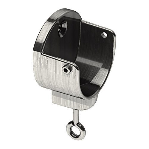 Swish Generic 19mm Metal Curtain Pole Recess Bracket, Satin Steel