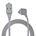 GLOBE Electric 22890 Designer Series 9-ft Fabric Extension Cord, 3 Polarized Outlets, Right Angle Plug, 125 Volts, Metallic Gray