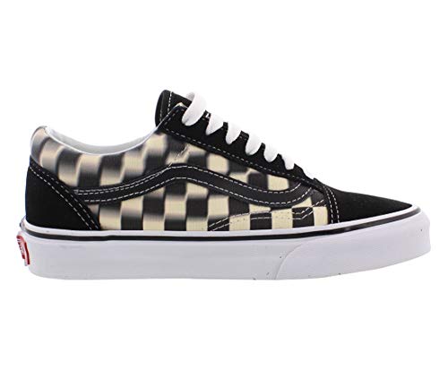 Vans Vans Men's Old Skool Skate Shoe (12.5 Women / 11 Men, (Blur Check) Black/Classic White)