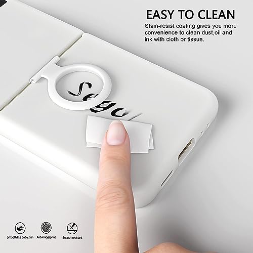 Image of MIDOS Back Cover Compatible with Samsung Z Flip 3 Silicone Case Full Protection Shock Proof Case for Samsung Galaxy Z Flip 3 (White)
