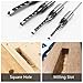 4 Pcs Mortise Chisel Set 1/4 5/16 3/8 1/2 Inch Square Hole Drill Bits for Mortiser Wood Mortising Chisel Drill Bit Hollow Chisel Mortise and Tenon Drill Tools