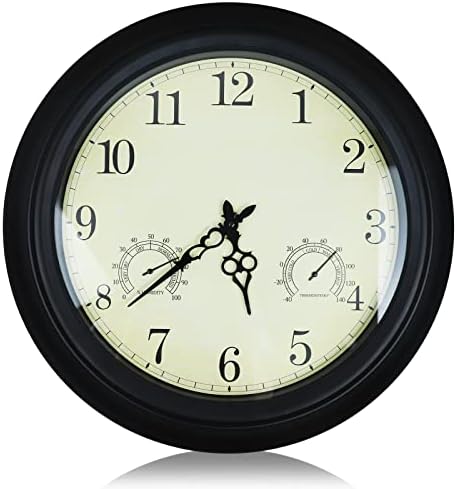 Taodyans Horloge Murale D'extérieur, 30cm étanche Horloge De Jardin, Horloges De Décor Rétro