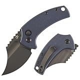 KANSEPT Wasp Pocket Folding Knife, 2.36' Gray TiCn Coated 154CM Blade with Fuller, Denim Blue G10 Ergonomic Handle, Deep Carry Clip, EDC for Camping Hunting Men T2144F1