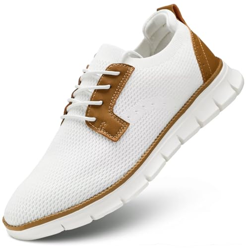 ZdisQ Mens Casual Oxfords Shoes Mesh Fashion Walking Dress Sneakers Work Lightweight Breathable