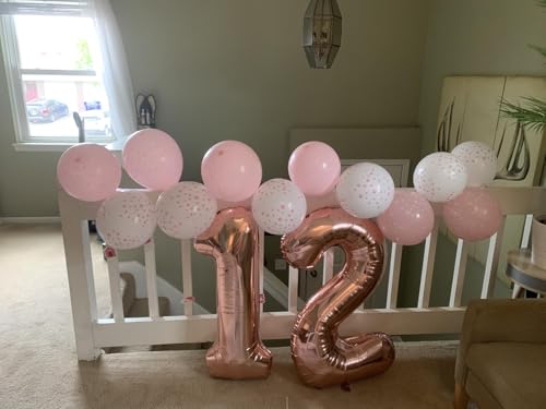 Image of Number Balloons 11 Balloon Rose Gold for 11th Birthday Decorations, 40 inch | Saturated Color, Large 40 in, With Straw & Hanging Hole, For Back-to-School Season, Wedding, Christmas, New Year, Anniversary