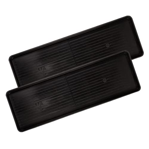 Gardeners Supply Company Large Boot Tray 2 Pack | Multi-Purpose All Weather Waterproof Indoor and Outdoor Shoes Mat Made with 100% Recycled Plastic | 46.5" L x 15.5" W and 2" Deep - Black