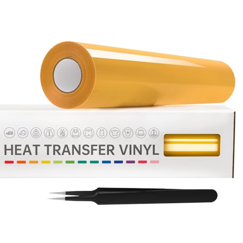 VinylRus Heat Transfer Vinyl-12” x 20ft Yellow Iron on Vinyl Roll...