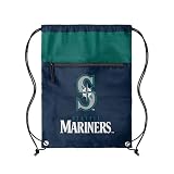 FOCO Mochila com cordão e bolso com zíper e logotipo principal do time de beisebol oficialmente licenciada pela MLB, Seattle Mariners, One Size, Mochilas Daypack