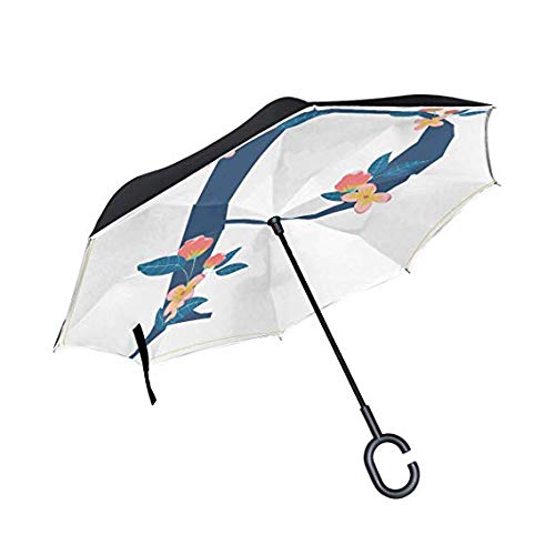 Parapluie inversé de golf double coupe-vent avec lettre anglaise P