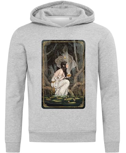 Sweat à capuche The Star Tarot en coton gris idéal pour vos moments de détente et sorties urbaines