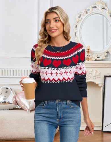 Image of Womens Halloween Knit Sweaters Long Sleeve Crew Neck Fair Isle Pullover