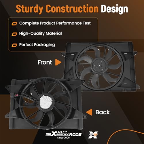 Image of maXpeedingrods Radiator Condenser Fan Assembly for 17-23 Chrysler Pacifica 20-23 Voyager 3.6L, 68217321AB 68217321AC 624120