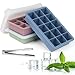 Eisw&uuml;rfelform Silikon Eisw&uuml;rfelbeh&auml;lter mit Deckel, 3 St&uuml;ck 45 Fach Quadratische Eisw&uuml;rfel 3.5cm, Ice Cube Tray f&uuml;r Whisky, Cocktails Blau+Rosa+Gr&uuml;n