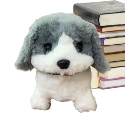 Juguete para cachorros robot, juguete para perros que ladran para niños - Perro de peluche con ladridos y meneando la cola - Animal de compañía, mascota interactiva electrónica, robot animal para niño