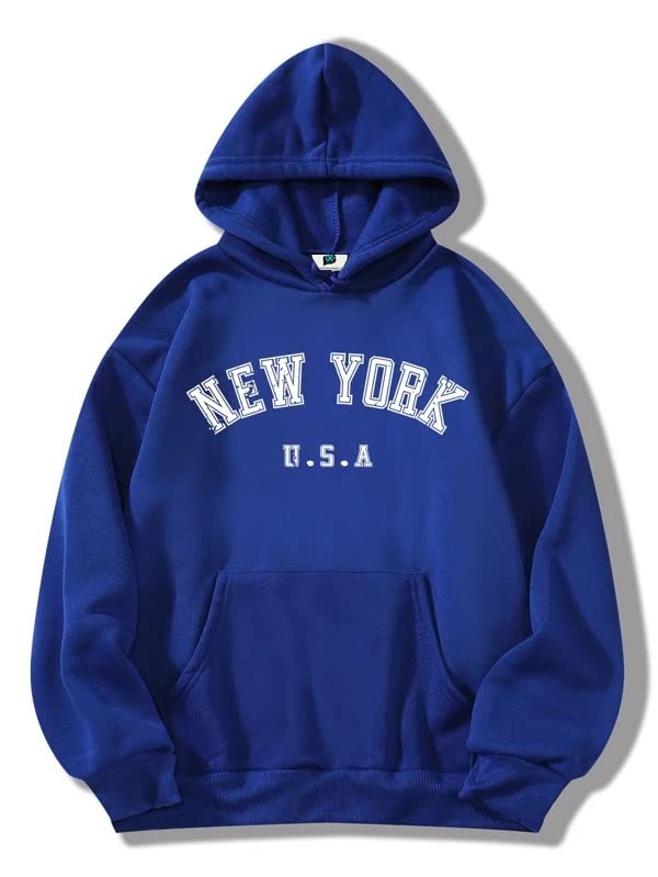 SXV 'Newyork’ Printed Cool Aesthetic Sweatshirt Baggy Hoodie-image-17