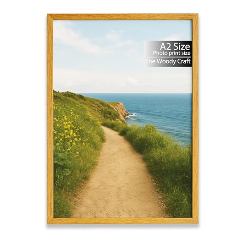 Image of A2 Size Photo Frame | Orange Photo Frames For Wall Decor | Trendy Wall Frame | Wooden Frame For Modern Interiors | Modern Big Photo Frames For Wall | Ideal Photo Frame For Birthday Gift