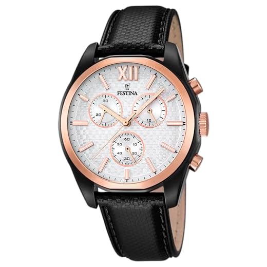 Festina Reloj Hombre F16861/1 Outlet Caja de Acero Inoxidable 316l Negro Correa de Cuero Negro
