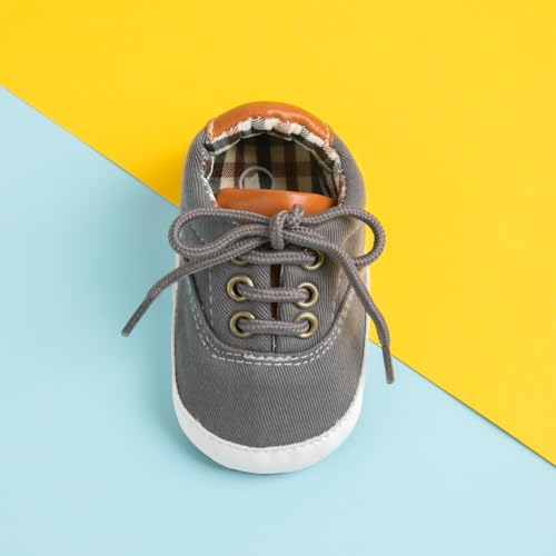 Image of Infant Baby Boys Girls Canvas Sneaker Toddler Slip On Anti Skid Newborn First Walkers Candy Shoes for 0-18 Months