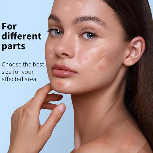 Image of Daolyo Large Pimple Patches for Face, 8 Sizes 400 Counts XL Acne Patches, Big Hydrocolloid Bandages for Body, Chin, Forehead, Chest, Back Zit Breakouts (Strip, Square, Round, Moon)