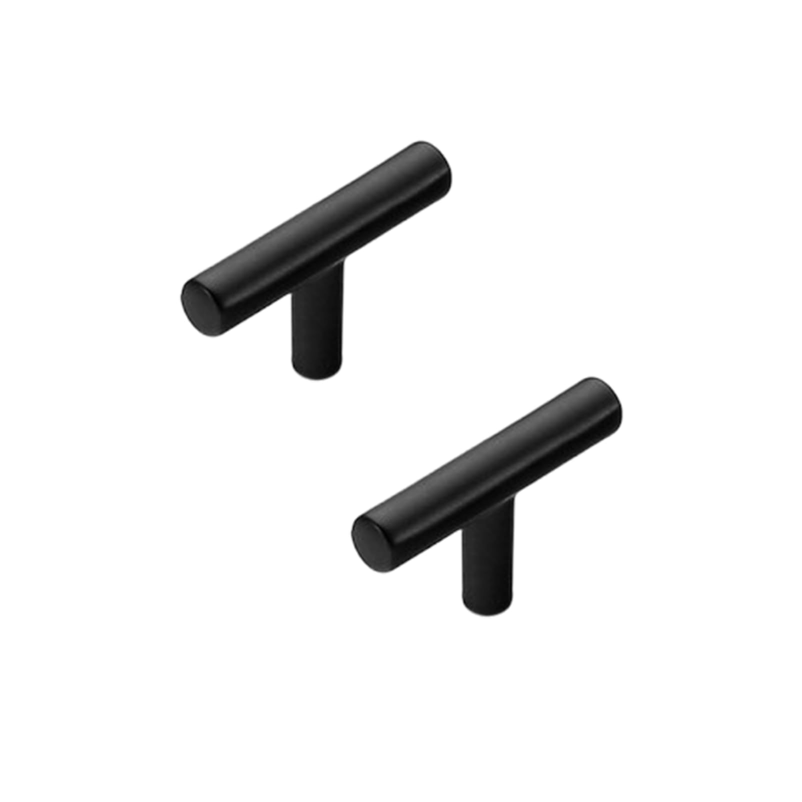 Steytemd Black Cabinet Handle 2 Pack T-Shape Handle For Furniture Door Modern, Solid Aluminum Alloy | Anodized Surface, Cupboard Handles-Single Hole