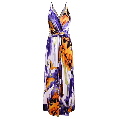 Robe de soirée cocktail violette XL transformable col en V demoiselle d'honneur