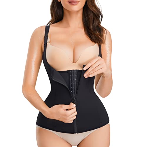 Gotoly Chaleco Neopreno Sauna Mujer Faja Sudoración para Deporte Fitness Fajas Reductoras Mujer Abdomen Corset Reductor Cintura Corsé Chaleco de Sudor (M, Negro)