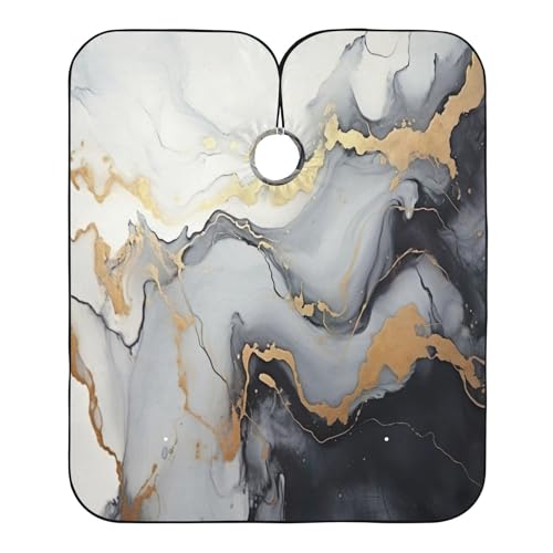 Capa profesional impermeable para cortar cabello Golden Marble con cierre ajustable de broche para peluquería y estilismo miniatura 2