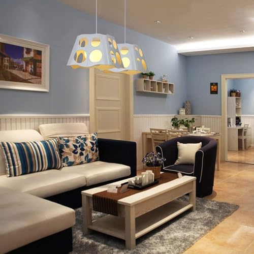 Luminaire suspendu industriel blanc E27 réglable pour salon
