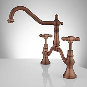   Signature-Hardware-320457-Elnora-12-GPM-Bridge-Bathroom-Faucet-with-Metal-Cross-Handles-and-Pop-up-Drain-Assembly-Chrome