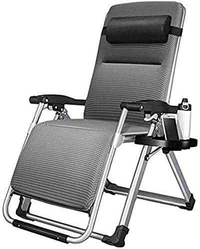 Chaise pliante chaises de jardin inclinable réglable grise - 2