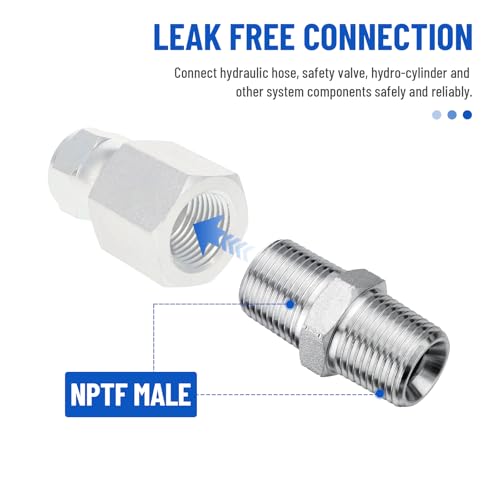 Image of 10 Pack Hydraulic Adapter Fitting: 3 /8 inch NPTF Male x 3 /8 inch NPTF Male