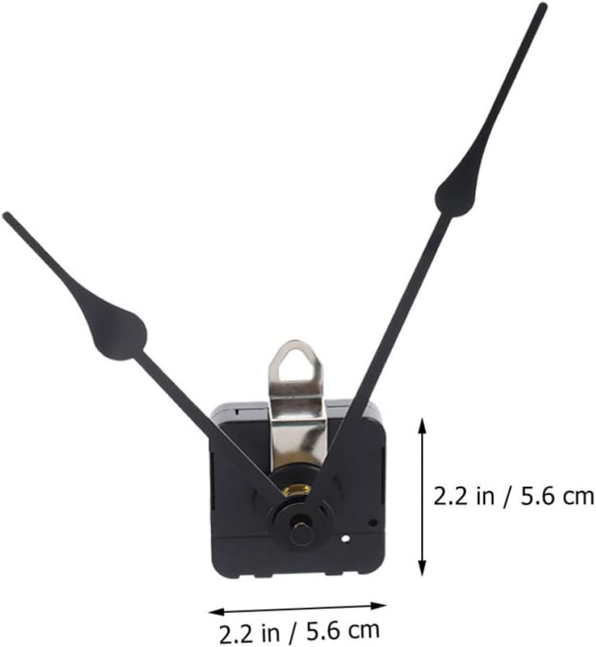 Holibanna 2 Sets Silent Quartz Clock Mechanism Black Metal and Abs Clock Hands Suitable and Handicraft Repair Featuring Accurate Silent Movement and 13mm Axial Length