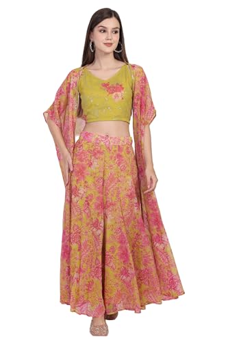 Haut court brodé W for Woman tenue ethnique chic culotte dupatta