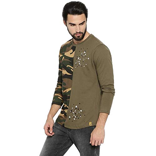Image of CAHOOT Military Camouflage Men Round Neck Black, White T-Shirt
