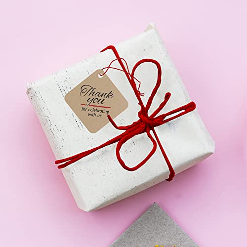 Image of Clickedin - Thank You Brown Tags for Packaging with String 50 Pieces