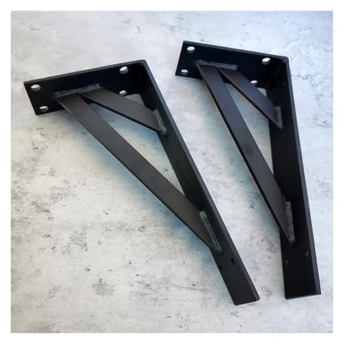 Support étagère triangulaire acier carbone équerre angle droit 50 cm noir - 6