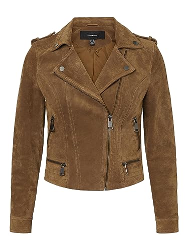 VERO MODA Chaqueta femenina de ante, marrón, XS