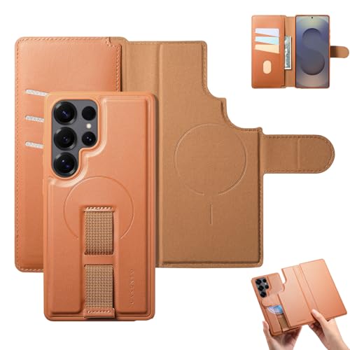 Sanlinba Galaxy S24/S25 �P�[�X �蒠�^ 2in1������ MagSafe�Ή� RFID�X�L�~���O�h�~ �J�[�h���[ ���U�[ �ϏՌ� �X�^���h�@�\ ���u�� �p�x���� �w��h�~ ����~�� �S�ʕی� 3���J�[�h�{���K�|�P�b�g�t��
