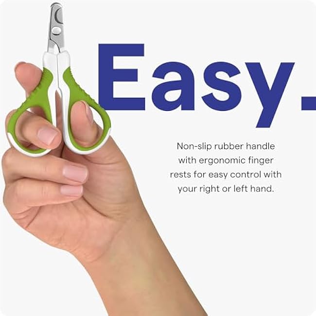 Pet Nail Clippers for Indoor Cats & Small Animals - Precision Angled Blades & Steady Grip - Ideal for Kittens Tiny Dogs Rabbits Birds - Nail Trimmer & Claw Scissors for Home Grooming - eBook Guide-CjR9S0eN