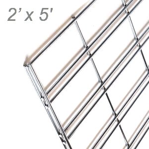 Only Garment Racks 2' x 5' Slatgrid Panels - Chrome Finish - Lot of 3