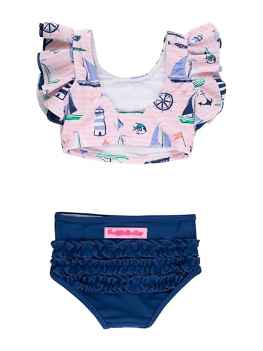 Image of RuffleButts Baby /Toddler Girls UPF50+ Waterfall Tankini Two Piece Swimsuit