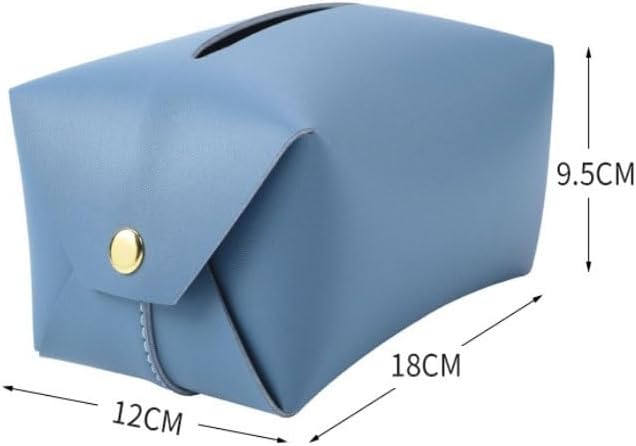 Leather Tissue Box Suitable for Living Room Home Bathroom Toilet Waterproof Drawer(Blue) image 3
